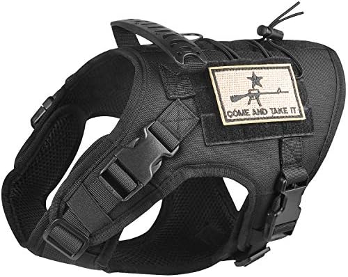 Tactical Dog Vest Harness, Outdoor Training Service Dog Vest Adjustable Military Working Dog Vest with Molle System and Rubber Handle