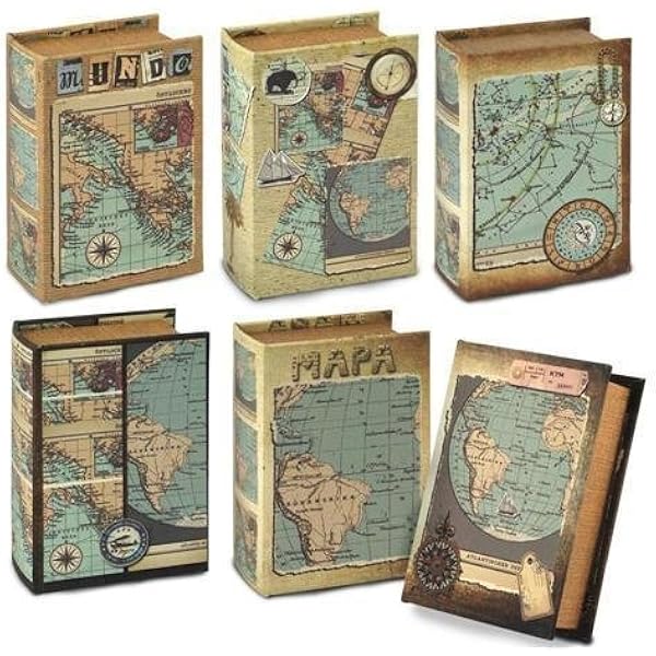 Caja Libro Mapa (1 unidad) 10x14 cm: Amazon.es: Hogar