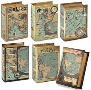 Caja Libro Mapa (1 unidad) 10x14 cm: Amazon.es: Hogar