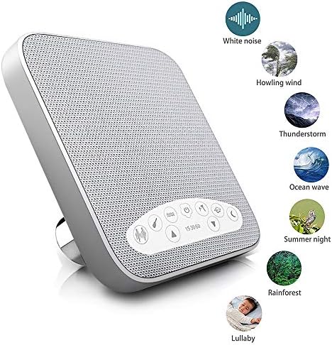 White Noise Machine, 2019 Upgraded Sound Machine for Sleep, Relaxing Sleep Therapy for Adults & Baby 6 Natural Sound Settings, Ideal for Tinnitus Sufferer and Light-Sleeper