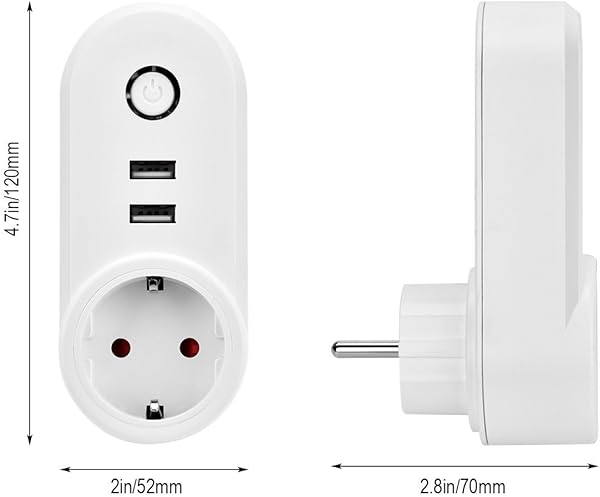 16 A Enchufe inteligente Wi Fi Smart Plug con 2 puertos USBControl Remoto y Funcin de Temporizador Compatible con Alexa y Google HomeNo Requiere Concentrador