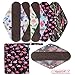 Teamoy 6Pcs 14 Inch Reusable Menstrual Pads, Washable With Charcoal Absorbency Layers, Fit for General Flow (Cute Whale, Extra Large)