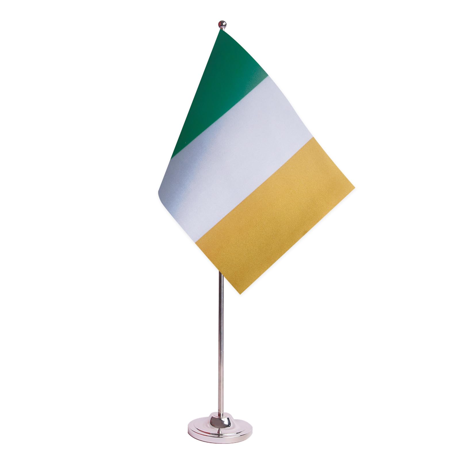 AZ FLAG Ireland Prestige Table Flag 6'' x 9'' - Irish Office Decoration 100% Satin 22 x 15 cm - Desk Flag with Steel Pole and Base