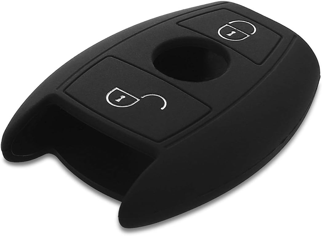 kwmobile Silicone Key Fob Cover Compatible with Mercedes-Benz 2 Button Car Key (only Keyless Go), Rally Stripe red / black - Image 5