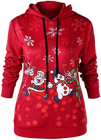 Byyong Fashion Women Merry Christmas Sweatshirt, Ugly Christmas Santa Claus Print Skew Collar Sweatshirt Blouse