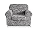 CHUN YI 2-Piece Coral Fleece Spandex Fabric Polyester Sofa Slipcovers (Chair, Grey Printed)