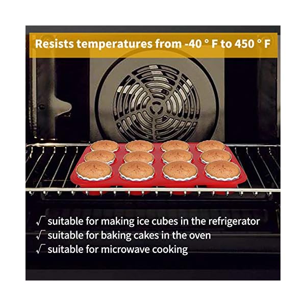 SUPER KITCHEN Set of 2 Large Muffin Tray 12 Cup Silicone Muffin Pan, Non-Stick Muffin Cupcake Tin, Baking Mould for…