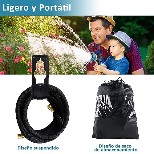 Manguera para Jardin,100FT/30M Manguera Expandible con Boquilla de 10 Funciones,3/4" Conectores de Latón,Manguera de Agua Flexible a Prueba de Fugas sin Torceduras,para Regar Flores,Lavado de Autos
