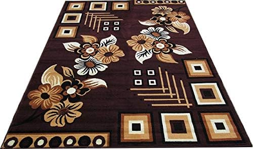 Moin Carpets Floral Traditional Carpet (Brown, Acrylic, 5 X 7 Feet)