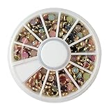 EFT Pretty Gold Metal Framed Multicolored Pearl Nail Polish Art Fashion Accessory Stud Set for Nail Art DIY Decoration