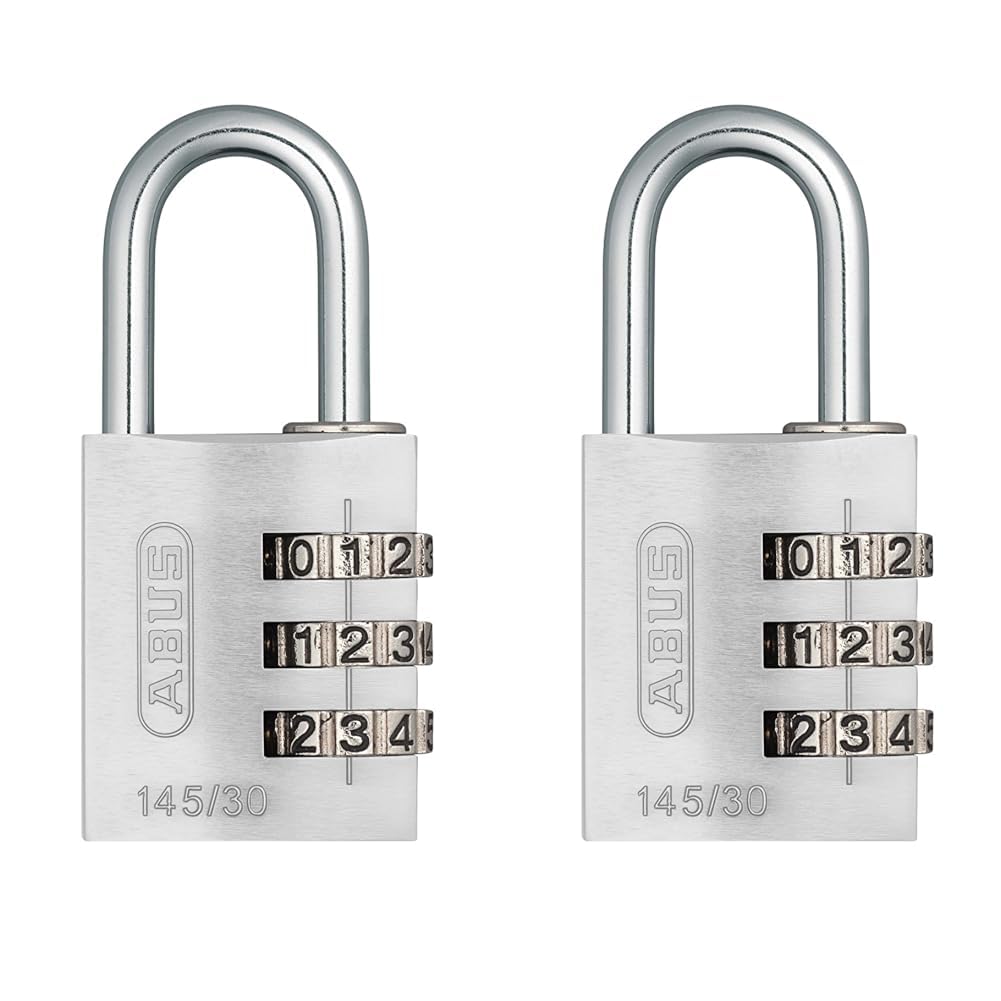 Padlock Combination Aluminum 30mm Silver (Pack of 2)