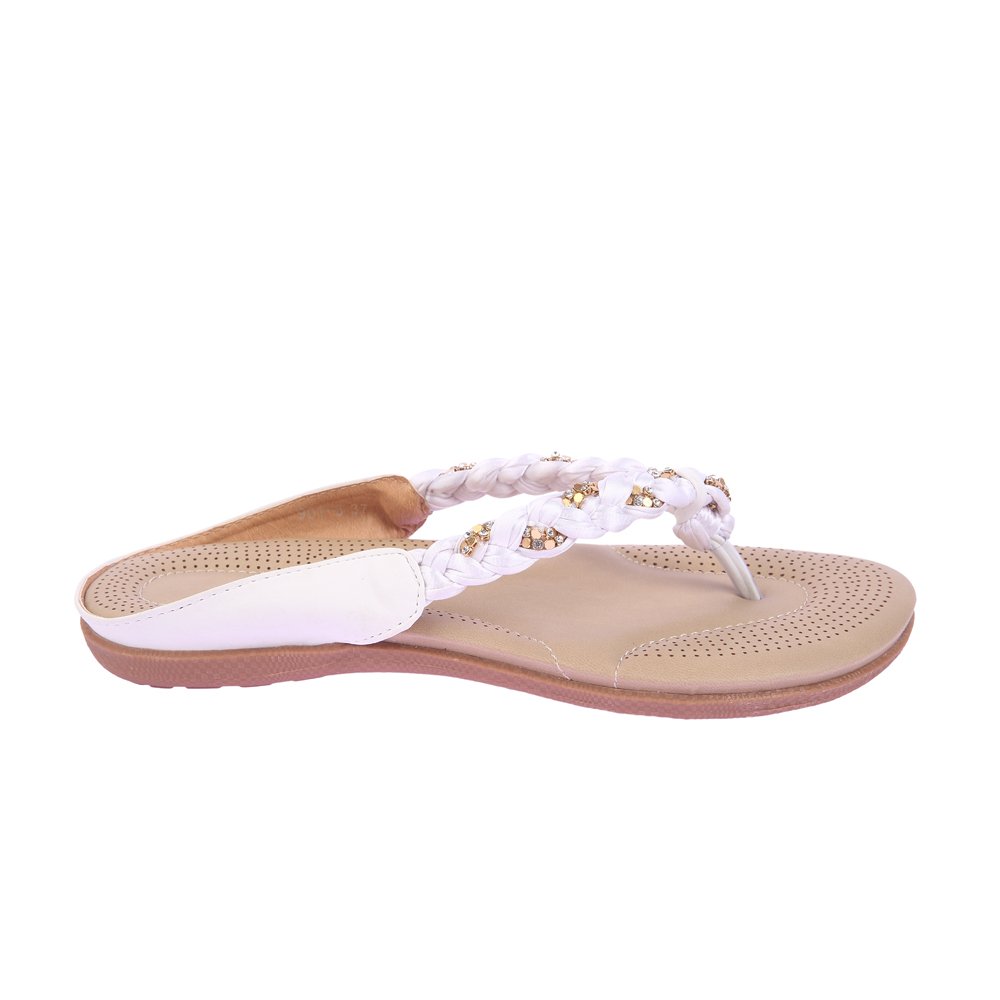 lotusfeet women white comfort chappl