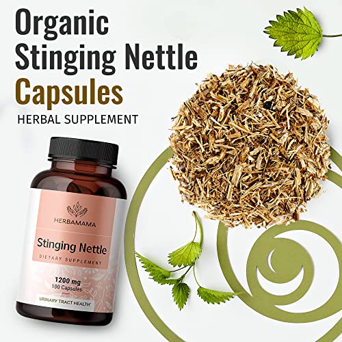 HERBAMAMA Stinging Nettle Root Capsules Organic Stinging Nettle Root