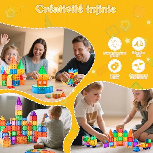 Magnetic Building Blocks, 100 Pieces Magnetic Building Blocks for Children 3 4 5 6 7 8 Years Old Magnetic Toys for Children Birthday Gifts