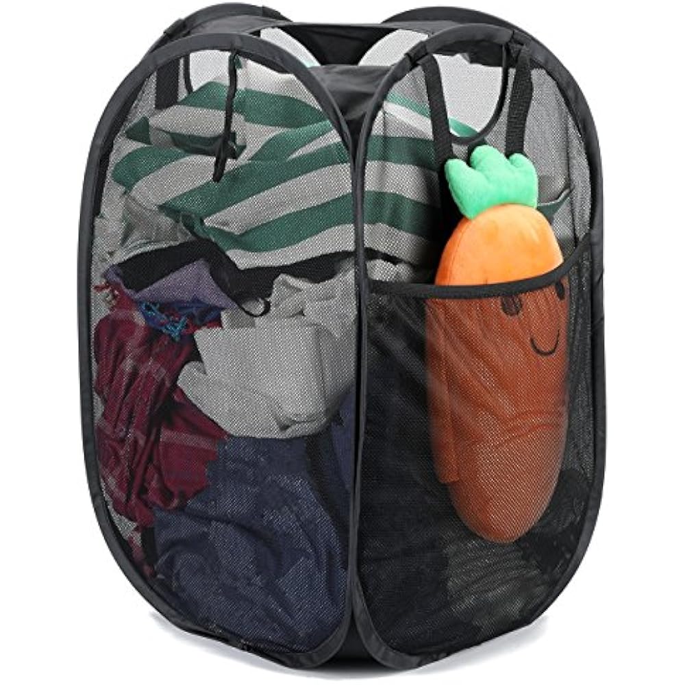 Reinforced Strong Mesh Popup Laundry Hamper, Quality Basket With