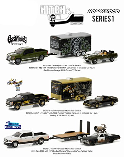 Greenlight 31010SET Hollywood Hitch & Tow Series 1 Set of 3 1/64 Diecast Model Cars