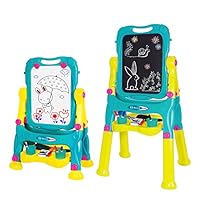 NextX Kids Easel for Two, Adjustable Double Sided Art Easel Chalkboard and Magnetic Dry Erase Board with Kids Art Supplies Accessories