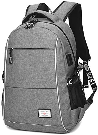 Laptop Backpack, Water Resistant Polyester School Bookbag for College Travel Backpacks for Laptop and Notebook (15 Inch 06- Gray 20L)