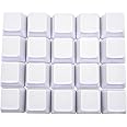 Elacgap OEM Profile White Blank Keycaps PBT Material 1U R4 Keycap for MX switches Mechanical Keyboard (White, 20pcs)