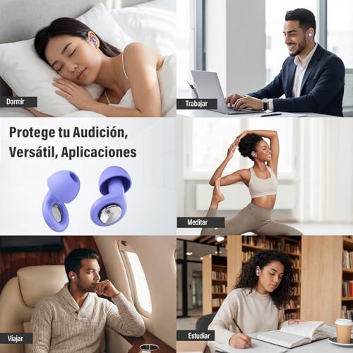 Ear Plugs Noise Sleeping, 2026 New Ear Plugs Noise Cancelling 45 dB, Hearing Protection, Reusable and Washable, Soft, with 8 Tips (XS/S/M/L) and Case, for Sleeping Concert Festival