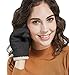 LETHMIK Unique Cuff Winter Gloves Womens Solid Color Warm Knitted Thick Gloves Black
