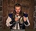 Norse Tradesman XL Viking Drinking Horn Mug - 100% Authentic Beer Horn Tankard With Hardwood Bottom and Ring Engravings | The Eternal, High Polish, approx. 30 oz