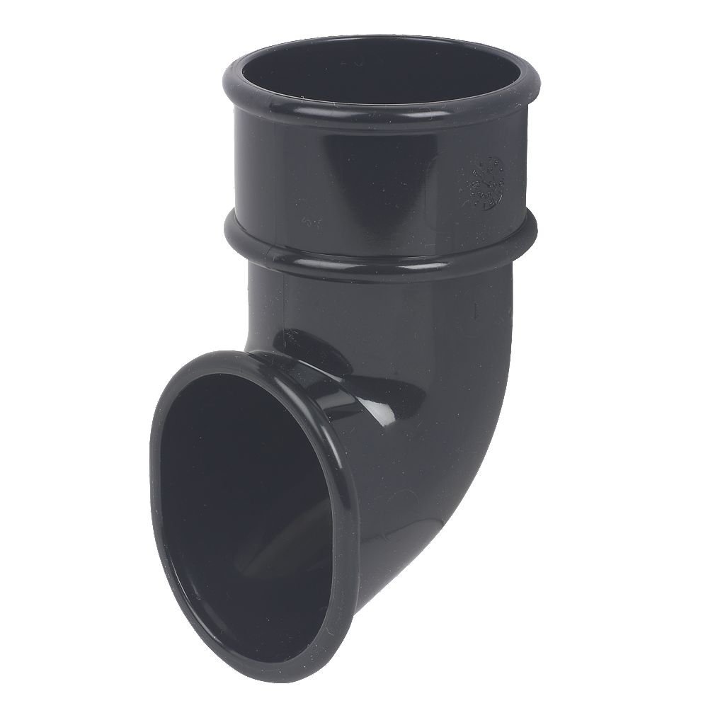 Floplast Miniline 50mm Downpipe Shoe (Black) for shed, Porch, Conservatory, Out Building, etc guttering