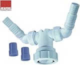 McAlpine V33WM Twin Waste Pipe Connector 32mm 40mm 2 Appliances White Swivel view 2