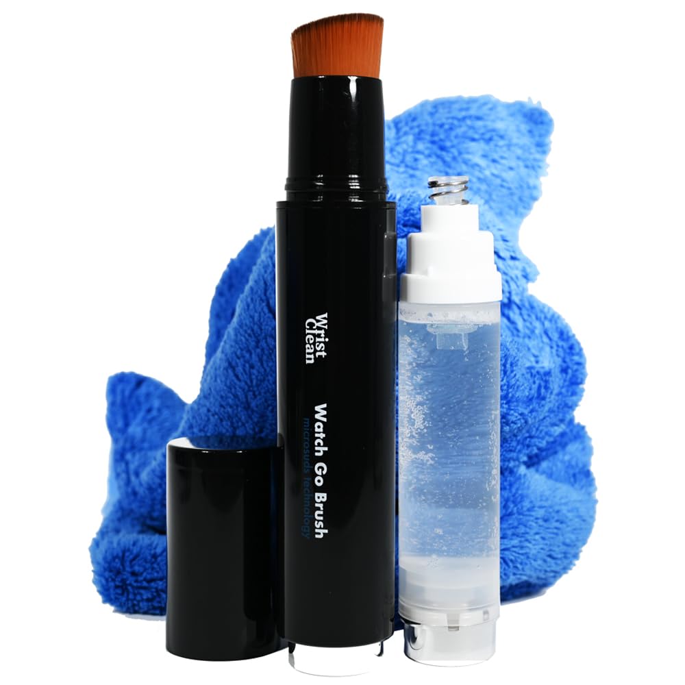 WristClean Watch Cleaning Kit | Scratch-Free Bristles & Refillable | Watch Cleaner with Microsuds Formula | Watch Kit (1x) Brush (1x) Refill (1x) Drying Towel | USA Made Watch Care Kit (3 Piece Kit)