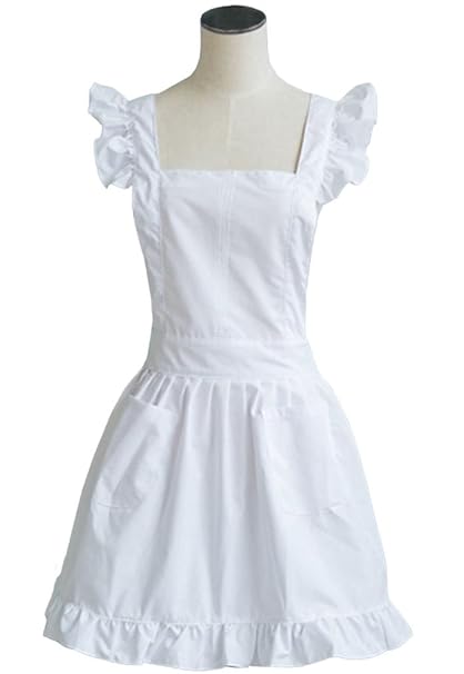 Lilments Petite Maid Ruffle Retro Apron Kitchen Cooking Cleaning