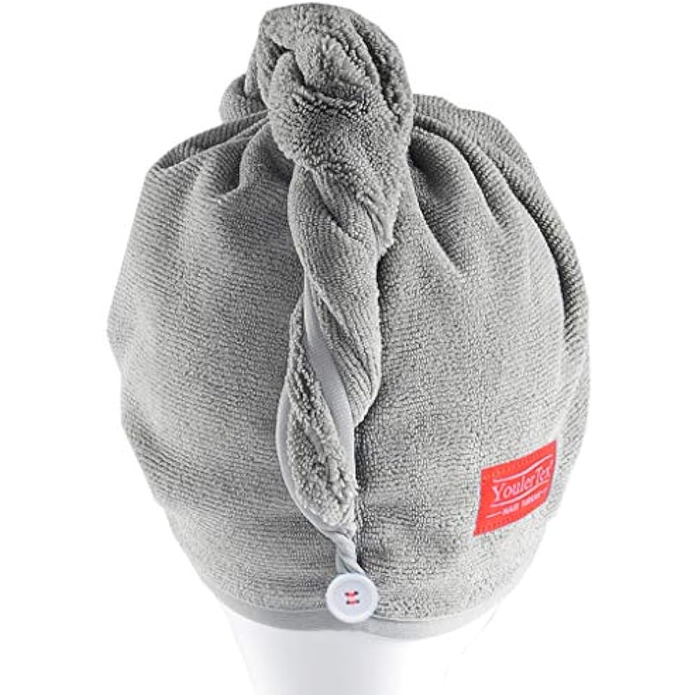 YoulerTex Microfiber Hair Towel Wrap For Women, 2 Pack 10 Inch X 26