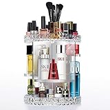 Cozihoma Acrylic Makeup Organizer Multi-Function Acrylic Carousel Makeup Holder Cosmetic Storage Fits for Lots of Cosmetics and Accessories (Rotate)