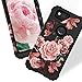 RabeMall Google Pixel 2 Case Unique Pretty Flowers for Girls/Women Anti-Fingerprint Three Layer High Impact Resistant Hybrid Shockproof Protective Cover,Floral Black