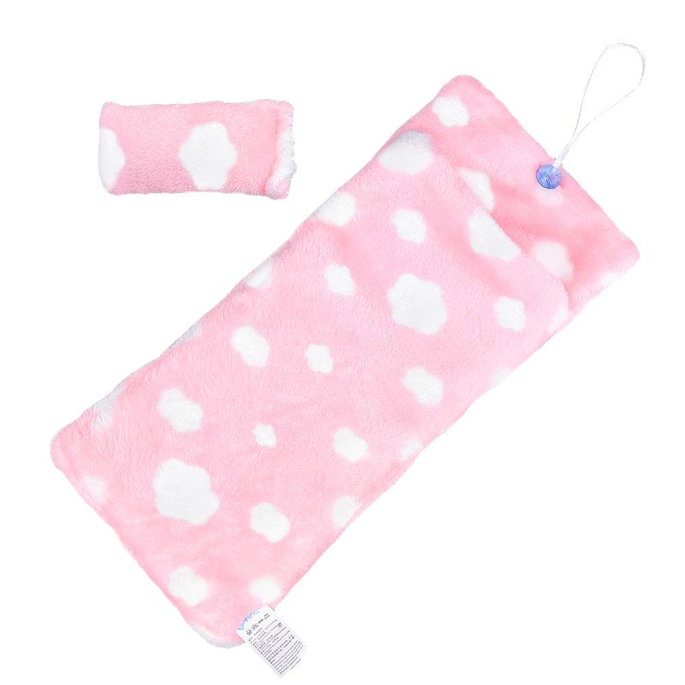 E-TING Handmade Fluff Sleeping Bag for Barbie Doll Bedroom Accessories (Pink Heart)