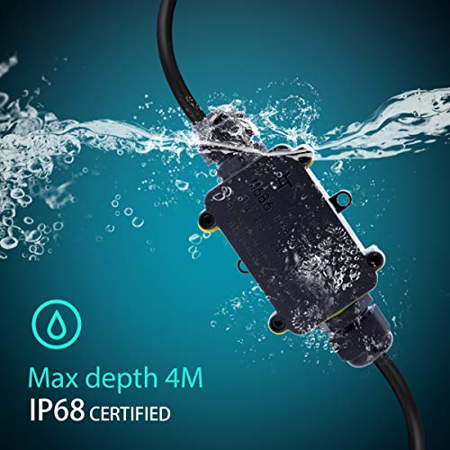 Abzweigdose IP68 wasserdicht Kabelverbinder Verbindungsdose Erdkabel Schwarz Elektrischer Außenverteilerdose für… – Bild 7