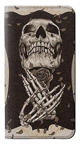 RW1676 Skull Rose PU Leather Flip Case Cover for Sony Xperia XZ2 Premium