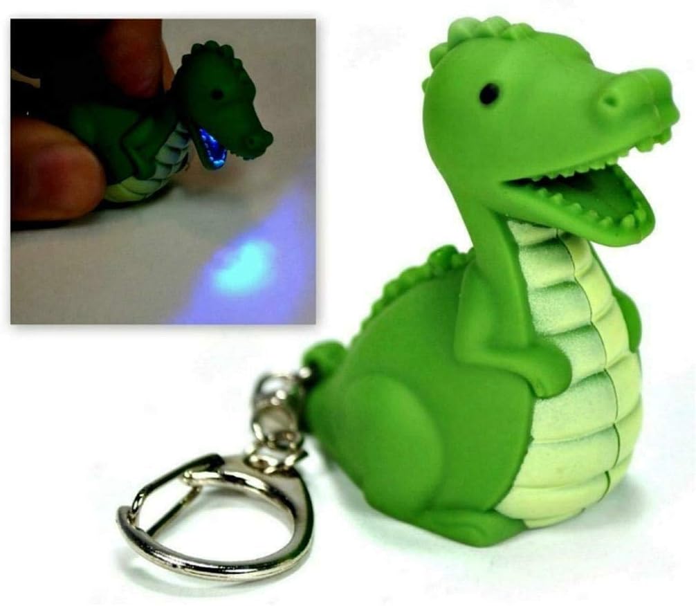 Dinosaur Keychain with Light and Sound Green Dragon L.E.D