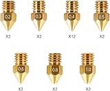 Creality MK8 Ender 3 Nozzles 24 pcs Brass 0.2-1.0mm for Ender 3 CR-10
