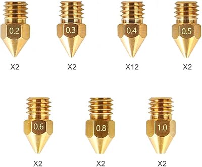 Creality MK8 Ender 3 Nozzles 24 pcs Brass 0.2-1.0mm for Ender 3 CR-10