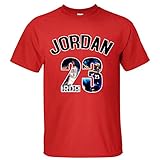 TOTOT Men's Michael Jordan Number 23 NBA American Former NBA Champion T Shirt red L