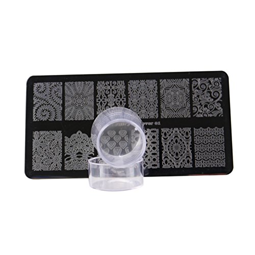 PUEEN Nail Art CLEAR JELLY Transparent Soft Stamper and Scraper Set - Stamping Tools - CLEAR - BH000696