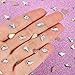 TecUnite 100 Pieces Flatback Water Drop Rhinestones Nail Art Rhinestones Glass Stones 3D Nail Jewelry Accessories, 5 x 8 mm (Crystal AB and Clear)