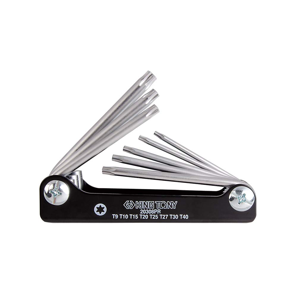 KING TONY 20308PR Star Alloy Steel L-Wrench Set, Knife Type, 8 Piece