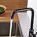 Kitchen Bar Faucet OWOFAN Single Handle High Arc Black Kitchen Faucet Hot and Cold Single Level Kitchen Sink Faucets 18059R