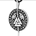 Paw Paw House Valknut Ravens Odin's Spear Norse Viking Runes Talisman Necklace Antique Silver (4013)