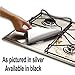 Cooks Innovations Non-Stick Square Gas Stove Burner Covers - Reusable Heat Resistant Stove Top Covers for Gas Burners, Stove Cover Guard Stove Protector for Gas Range Stovetop - Cut to Fit Silver 4Pk