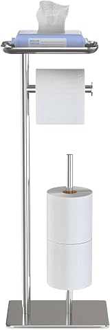 Songsoso Free Standing Toilet Roll Holder with Top Shelf Holds 4 Rolls view 8