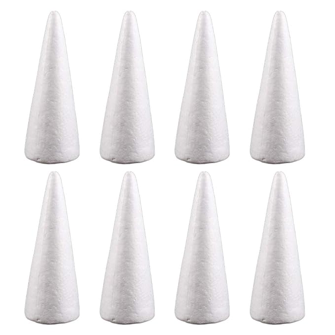 SUPVOX 12Pcs Cone Foam Cone Shaped Styrofoam Foam Ornaments