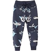 HUAER&amp; Boys Cartoon Print Dinosaur Monkey Pattern Cotton Pants Drawstring Elastic Sweatpants
