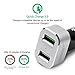 Quick Charge 3.0 Car Charger, HOBEST 30W Dual Port USB Cell Phone Charger Power Adapter with Smart IC for iPhone, iPad, Galaxy S7/S6/S6 Edge, HTC and More (black+silver)